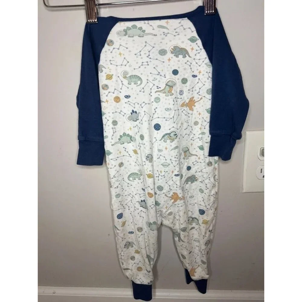 Babycottons Dinosaur Space Zip Pajamas 6 Months